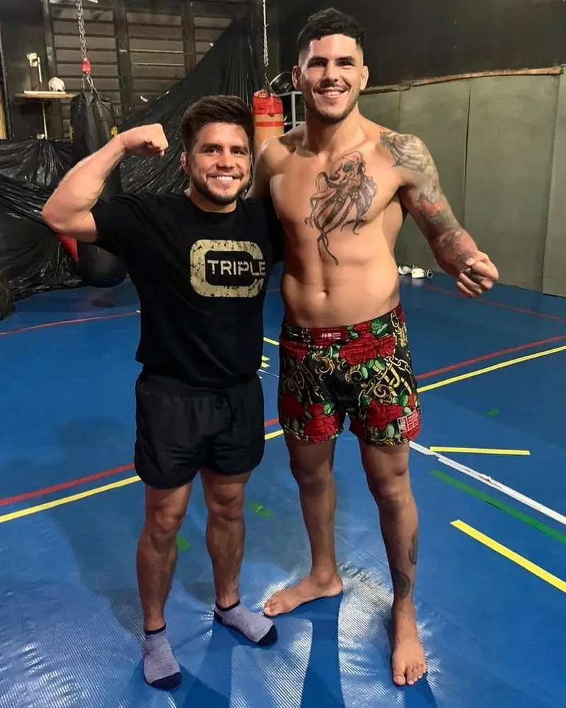 Kevem with a training partner at the gym