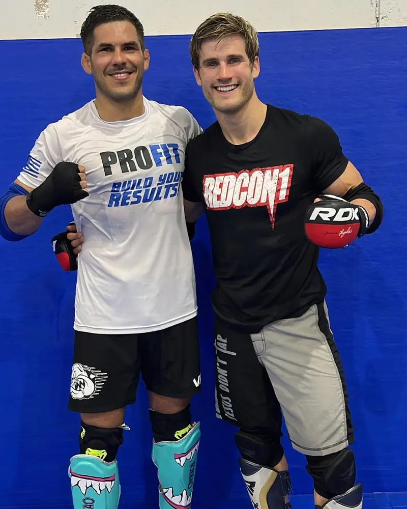 Kevem with a training partner