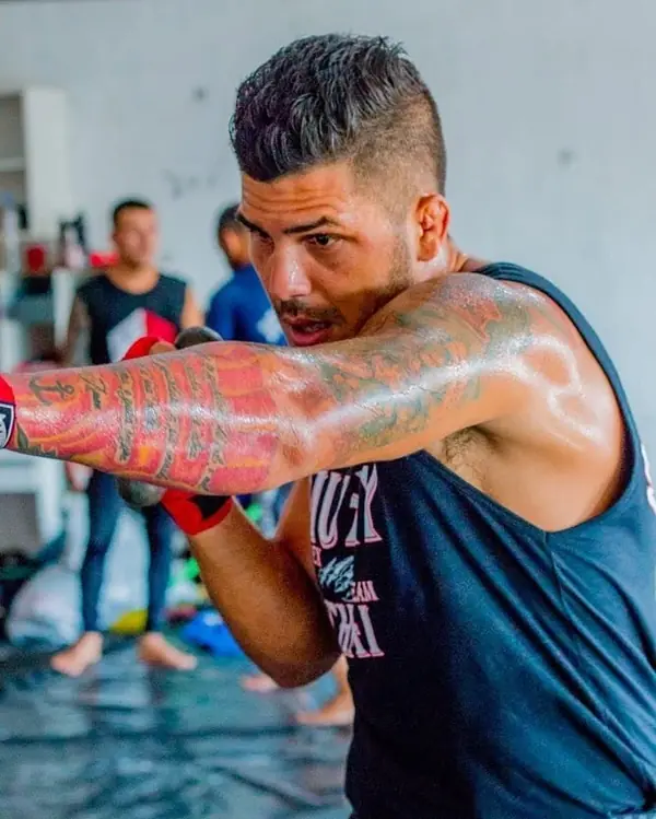 Kevem throws punches at the gym