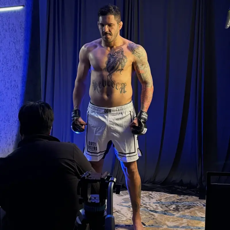 Kevem backstage before the fight