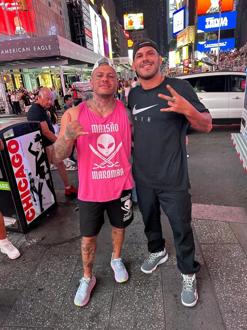 Kevem with a friend in New York
