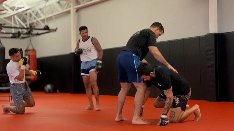 Grappling training with the team