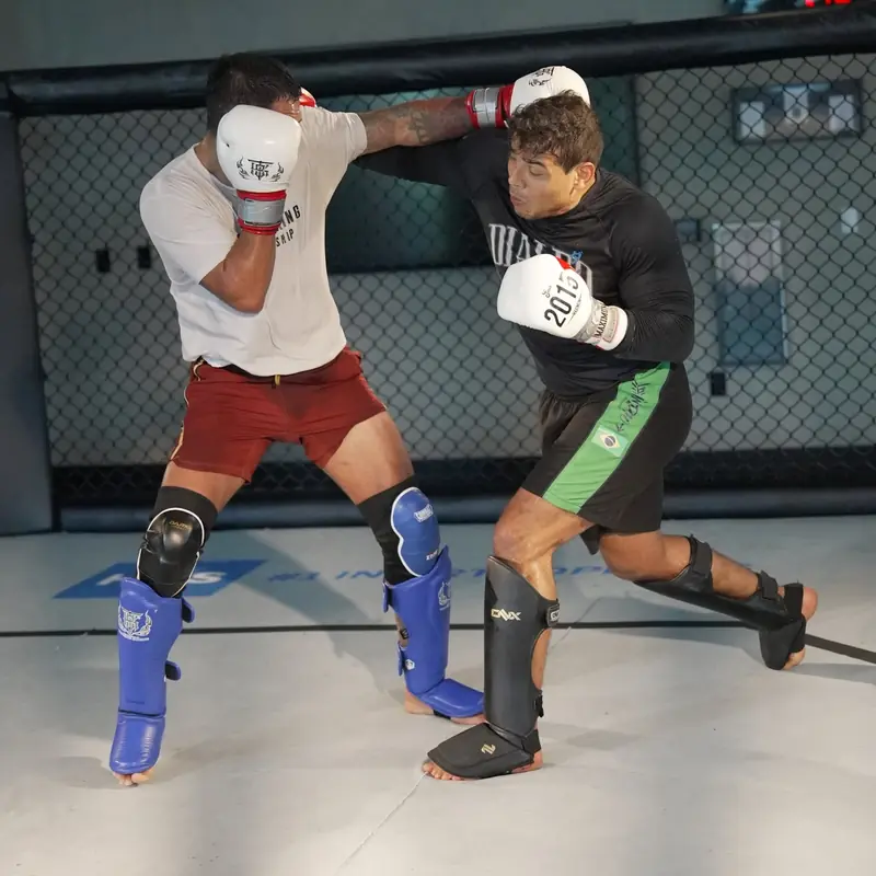 Kevem sparring in the cage