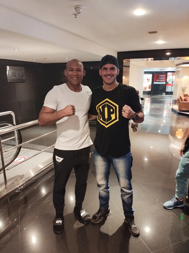 Kevem with a guest at the event hotel