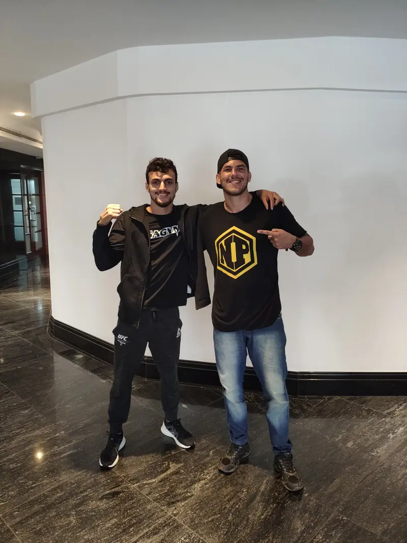 Kevem with a friend at the event hotel